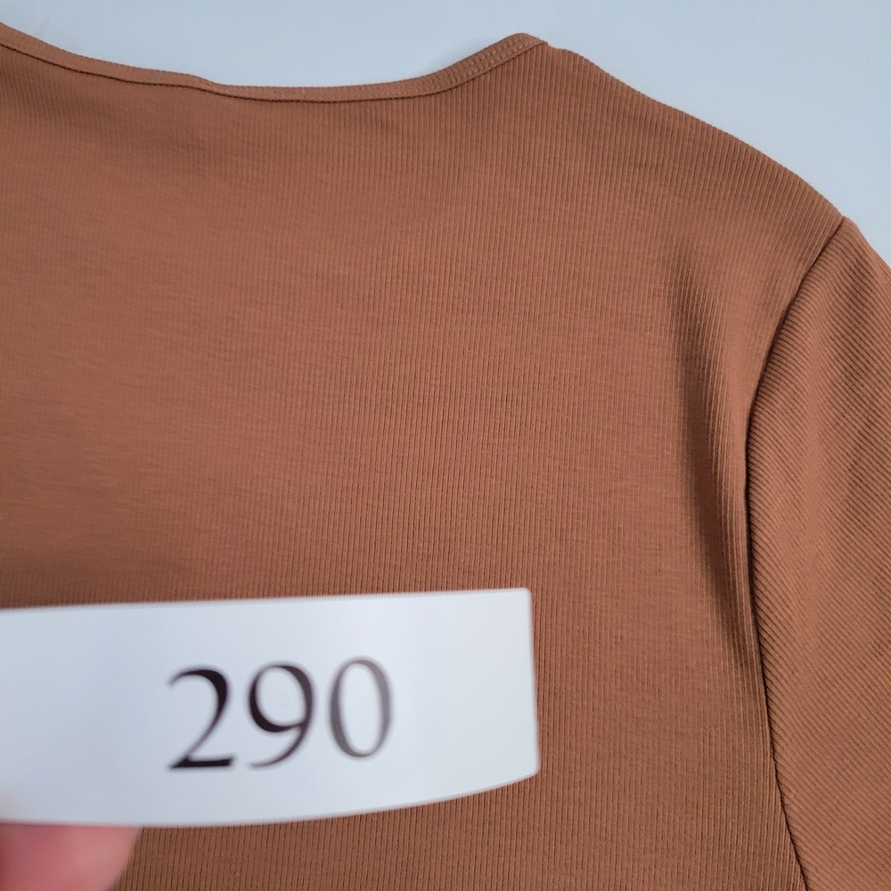 Women's Tshirt Top Sz 16 Leaf Brown Short Sleeve Casual Blouse Tees Essential Pc - Picture 9 of 9